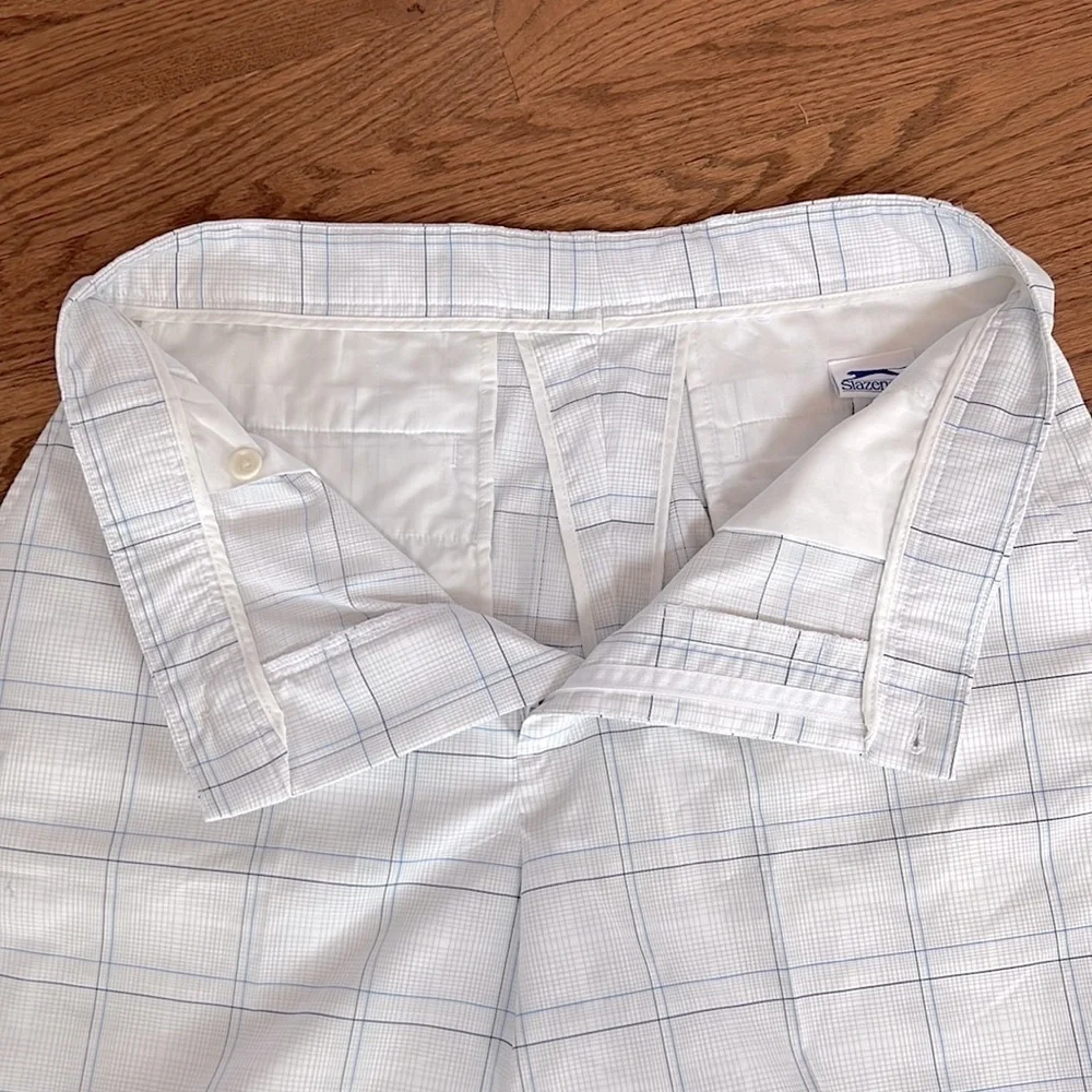 Slazenger White and Blue Plaid Golf Short size 36